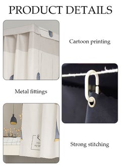 DUNISO Blackout Upper Berth Bunk Bed Curtains Dormitory Room Lightproof Decorative Roommate Privacy Cover Canopy Photo Background Decor Backdrop Blackout Curtain 3 Panels with a Top  - Image 3