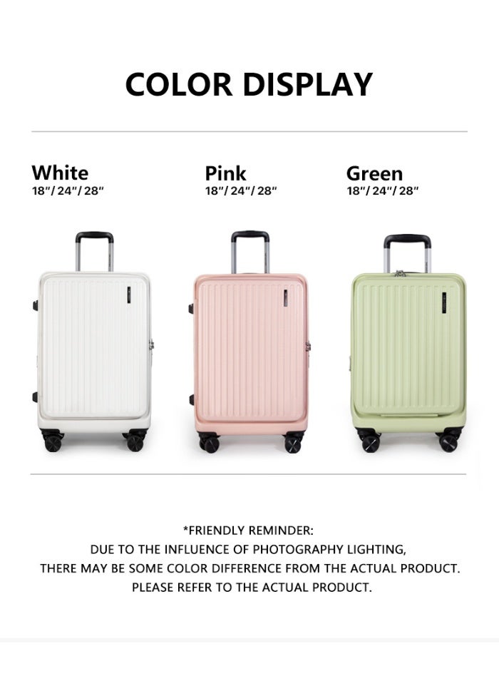 NEWCOM Travel Luggage PC Carry-on TSA Luggage with Front Open Laptop Compartment Pocket Framed Suitcase 20/24/28 With Spinner Wheels Large Capacity Checked-in Luggage - Image 3