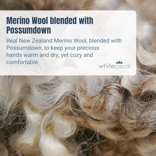 Whitepeak Genuine Merino Wool and Possumdown Fingerless Gloves for Men and Women | UNISEX (Black Medium) - Image 3