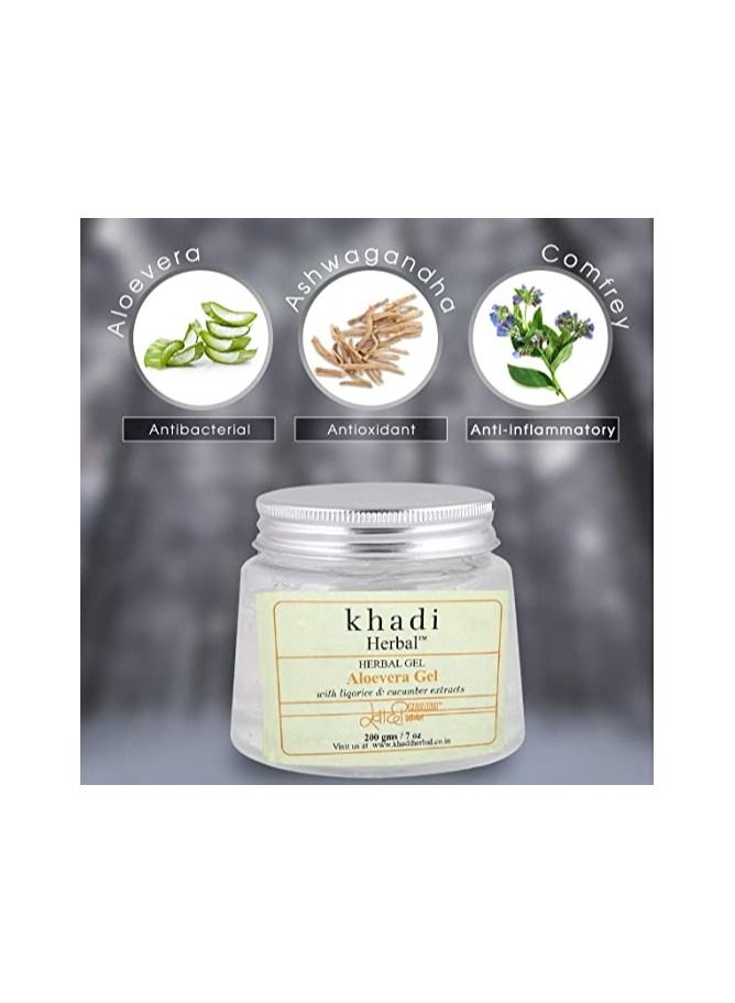 Khadi Herbal Aloevera Gel -Transparent, 200g - Image 2