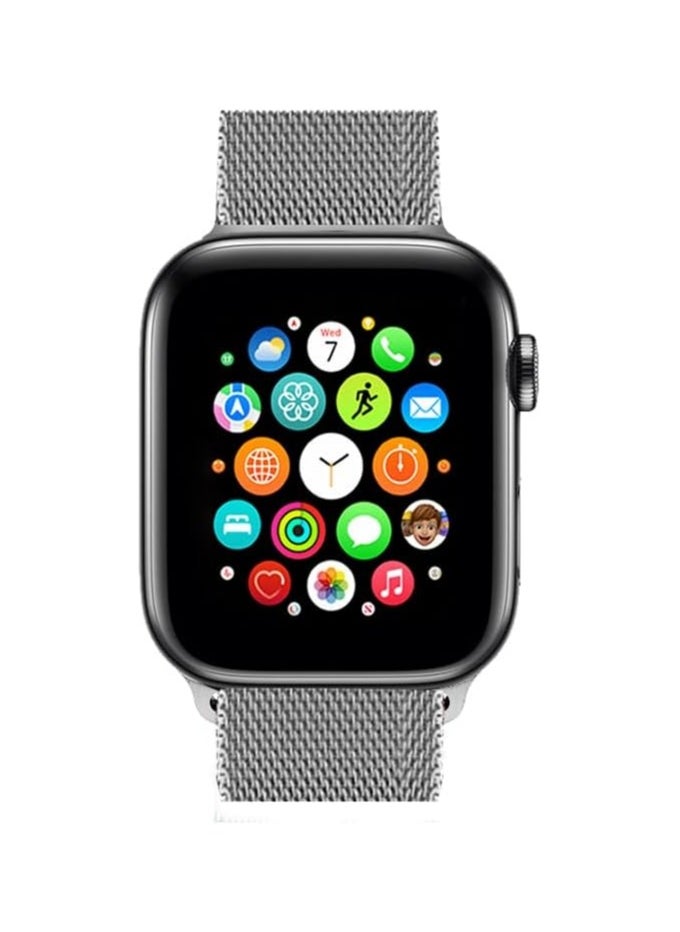 FITIT FITIT Stainless Steel Metal Strap Milanese Loop Alloy Replacement for iWatch Series 9 and Below,38mm 40mm 41mm with powerful Magnetic lock, Silver  - Image 4