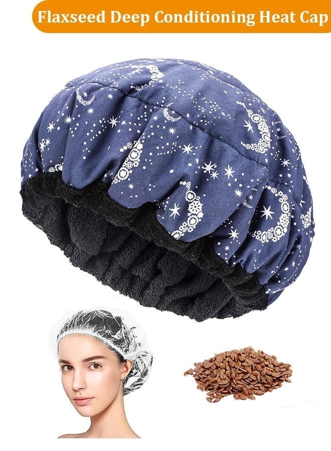 Bukela Flaxseed Deep Conditioning Heat Cap, Cordless Safe Microwave Hot Cap for Steaming Hair Styling and Treatment Steam Cap Steaming Haircare Therapy, Cordless Deep Conditioning Thermal Hair Cap - Image 1