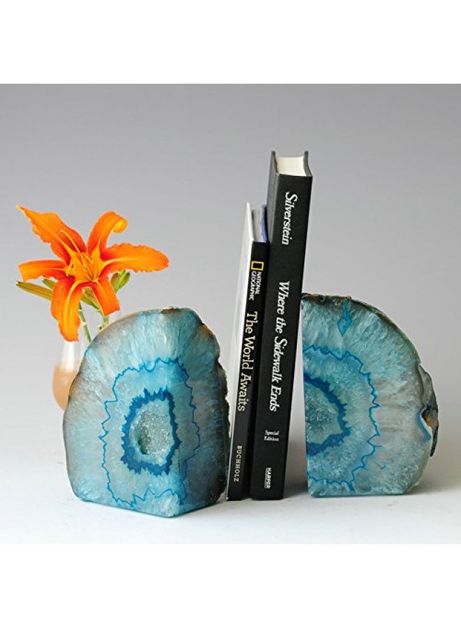 Jic Gem Polished Dyed Green Agate Bookend S  - 1 Pair - 2 To 3 Lbs - Image 5