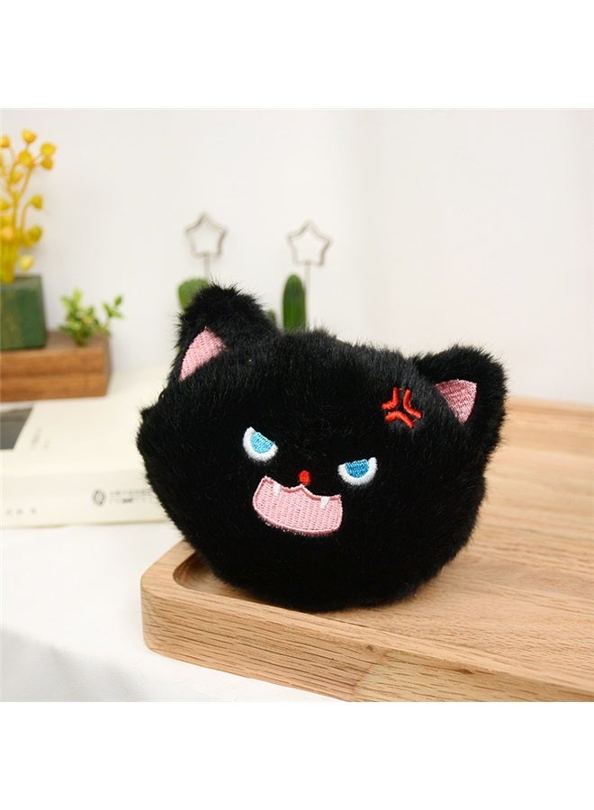 yongsheng Creative Plush Doll, Cute Cat Bag Key Pendant, High-End Doll Holiday Gift (Black Furry Cat Coin Purse) - Image 4