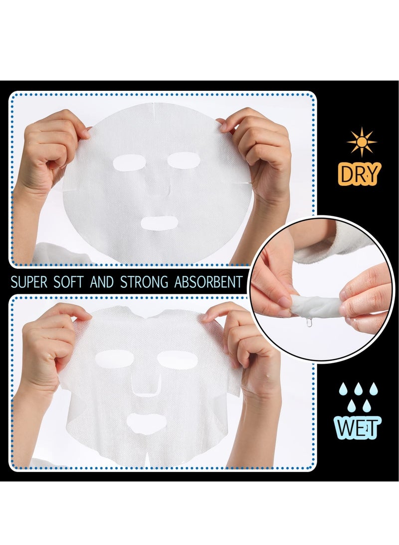 Excefore Facial Mask, 200 Pieces Pre Cut Facial Mask Paper Sheets, Natural Care Fiber Paper, Non Woven Beauty Face Masks with 100 Pieces Eye Mask Paper for Women Girl Facial Creams Spa - Image 5