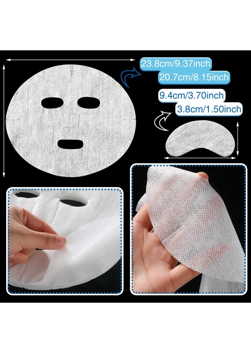 Excefore Facial Mask, 200 Pieces Pre Cut Facial Mask Paper Sheets, Natural Care Fiber Paper, Non Woven Beauty Face Masks with 100 Pieces Eye Mask Paper for Women Girl Facial Creams Spa - Image 4