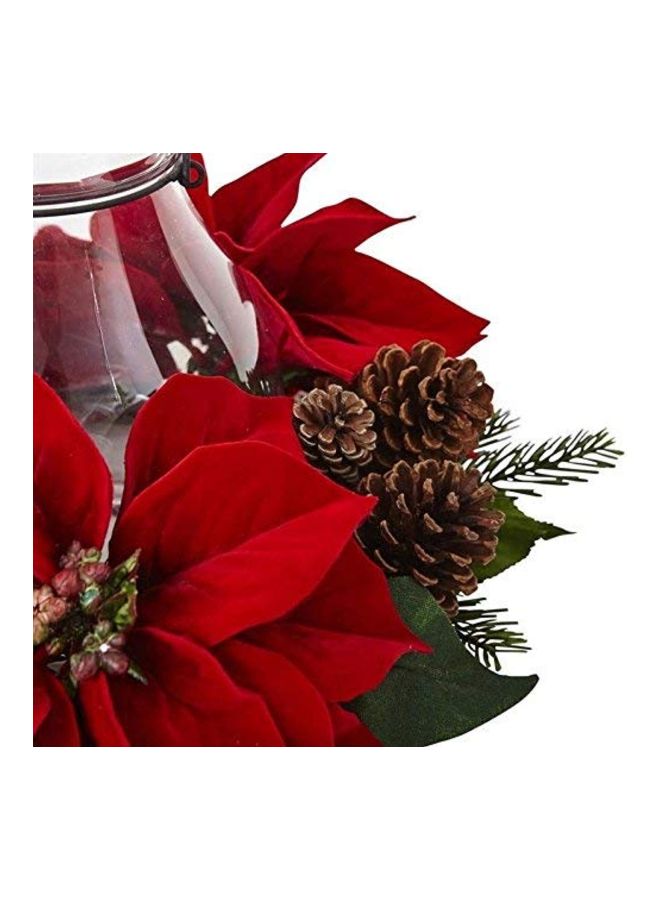 Nearly Natural Poinsettia Pine & Pinecone Candelabrum - Image 5