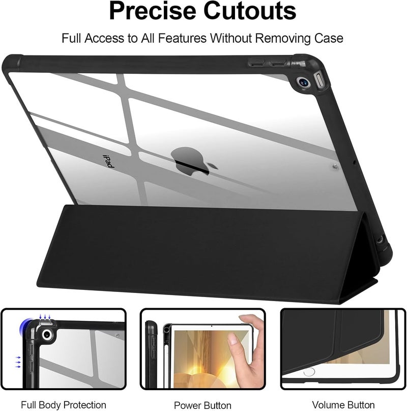 APHBZGE Case Compatible with iPad 9/8/7th Generation 10.2’’2019/2018/2017,Case for iPad 10.2 inch, Shockproof Hard Shell Clear Cover with Pencil Holder,Tablet cover for iPad 10.2‘‘ with Auto Wake/Sleep,Black - Image 3