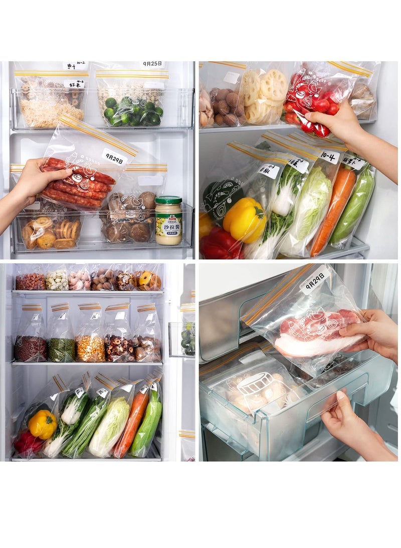 Y&D Storage Bags Reusable Ziplock, Clear Freezer Bag Stand Up Food Leakproof Sealed Sandwich Markable Date Microwaveable Grip Sealing for Vegetable Fruit Juice Clothes, 50Pcs 18x20cm - Image 3