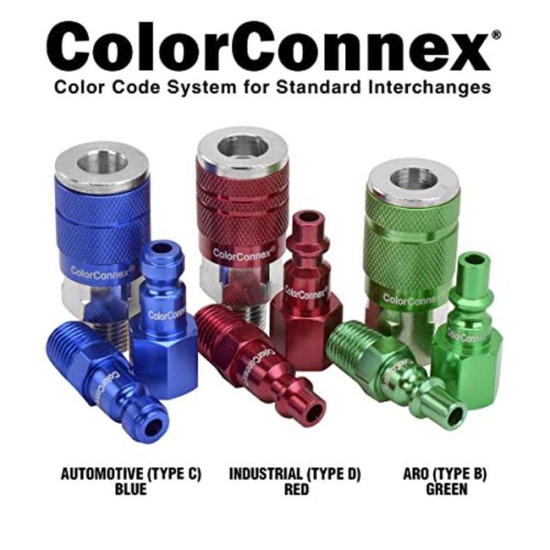 قارنة توصيل ColorConnex، النوع الصناعي D، 1/4 بوصة MNPT، 1/4 هيكل، أحمر - A73420D - Image 5