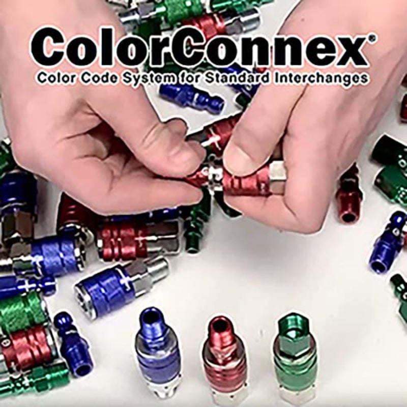 قارنة توصيل ColorConnex، النوع الصناعي D، 1/4 بوصة MNPT، 1/4 هيكل، أحمر - A73420D - Image 4