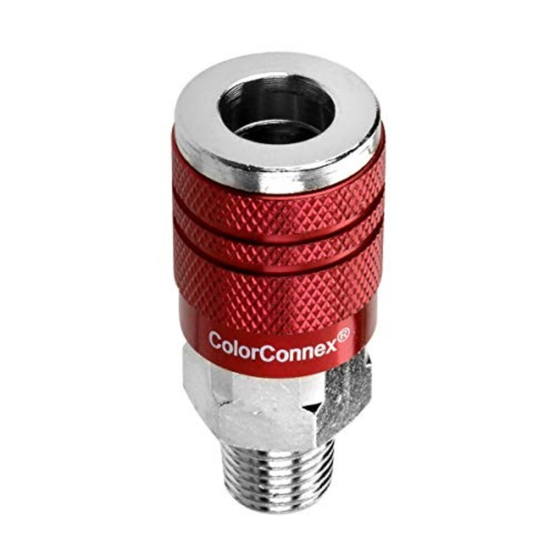 قارنة توصيل ColorConnex، النوع الصناعي D، 1/4 بوصة MNPT، 1/4 هيكل، أحمر - A73420D - Image 1