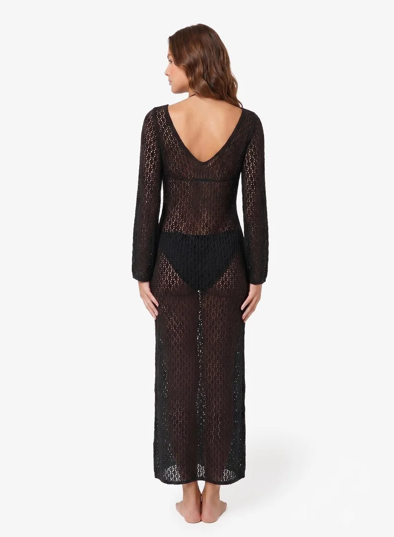 Ginger Scoop Neck Crochet Beach Dress