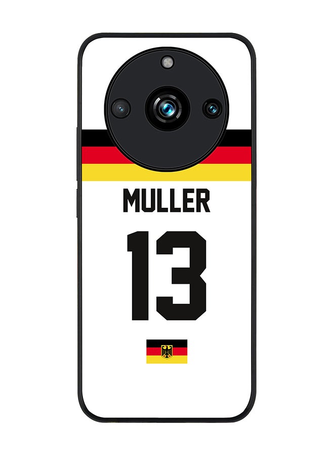 Stylizedd Rugged Black Edge case for Realme 11 Pro/Realme 11 Pro+, Custom Slim fit Thin Phone Case Cover - Football Team - Germany, Player Name - Muller - Image 1