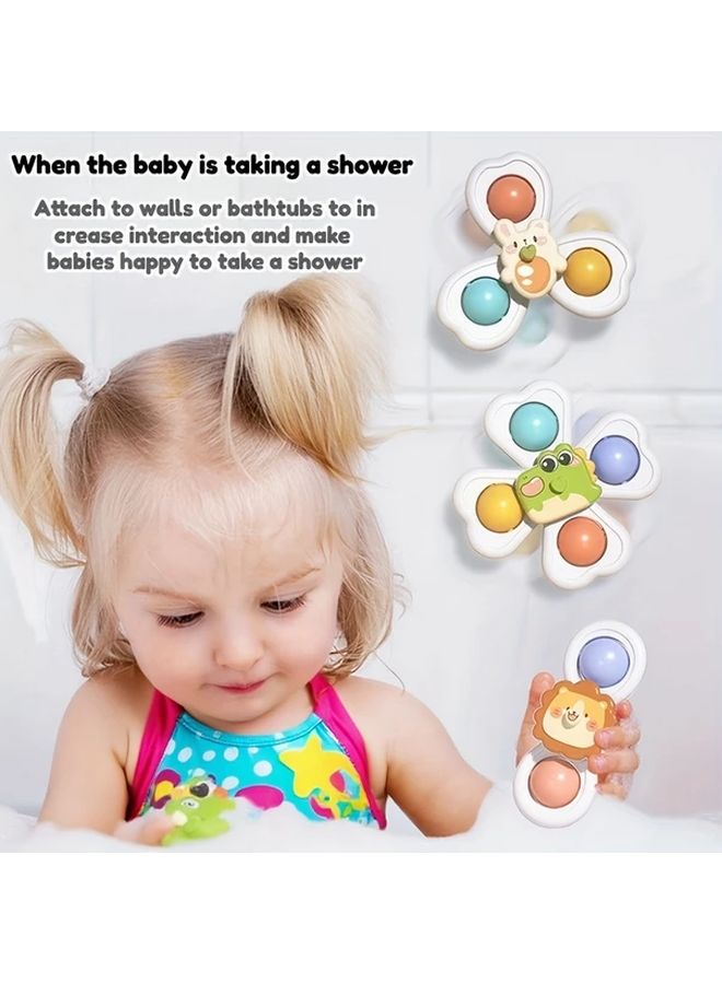 Six Animal Suction Cup Spinning Tops Colorful Cartoon Toys For Kids Gifts - Image 5