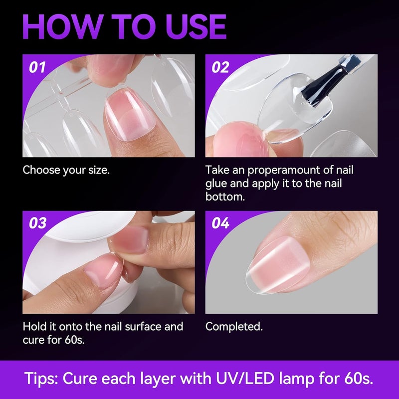 Repeated detach compatible build Nail Tips Almond for Salon: Almond Short Soft Gel Nail Tips for Manicure 240 Pcs 18 Sizes Flexible varied design - Image 5