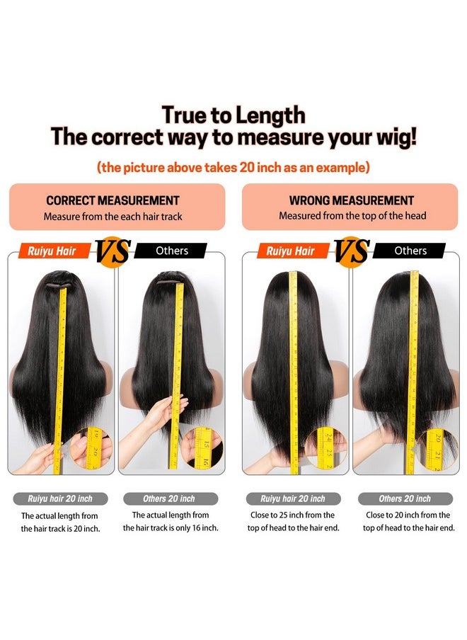Ruiyu - Body Wave Wig with Bangs 2x4 Lace Front Hair Wigs for Black Women Glueless Closure Wigs with Bangs 100% Brazilian Human Hair 180% Density Middle Part 18 Inch - Image 1