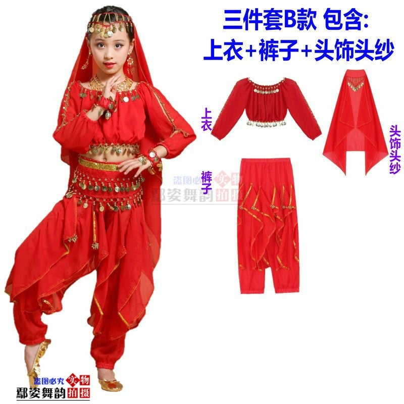 Adult Indian Dance Performance Clothing Xinjiang Dance Performance Clothing Female Belly Dance Ethnic Performance Clothing Children'S Dance Clothing - Image 1