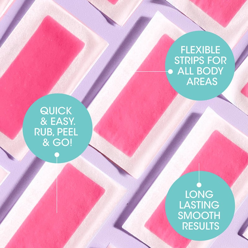 Nad's Nadâ€™s Body Wax Strips for Sensitive Skin, Hair Removal for Sensitive Skin, Hypoallergenic, Includes 28 Waxing Strips & 2 Post Wax Calming Oil Wipes - Image 3