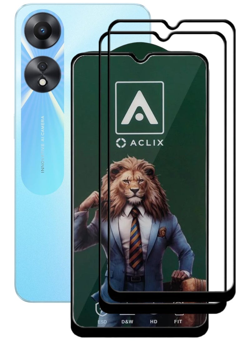 ACLIX 2 Pieces Antistatic ESD Dustproof Premium Quality High Definition Tempered Glass Screen Protector Designed For Oppo A78 - Image 1