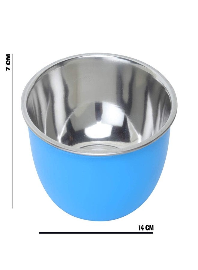 Zaib Multi-Purpose Stainless Steel Mixing Bowls with Airtight Lids – Pack of 4 (500ml Each) – Microwave & Freezer Safe Food Storage Containers – (14cm Multicolour 4 Pcs) - Image 5