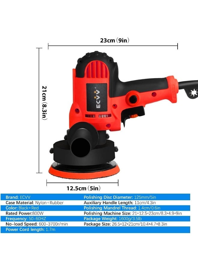 ECVV ECVV Electric Polisher Machine 700W Polishing Machine Adjustable Speed Sander Polish Waxing Tools Car Accessories Furniture Leather Shoes Polishing Tool - Image 3
