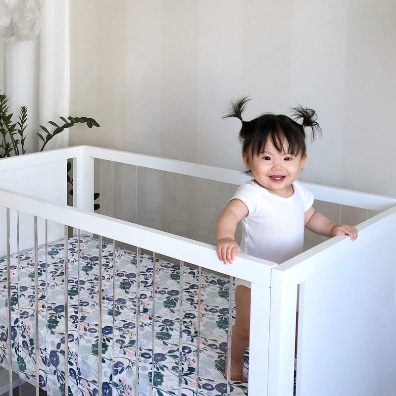 aden + anais Essentials Classic Crib Sheet, 100% Cotton Muslin, Super Soft & Breathable, Tailored Snug Fit, Flowers Bloom - Image 3