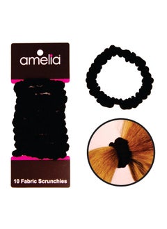 Amelia Beauty 10Pack Black Ribbed Scrunchies 225in Strong Hold NoSnag Hair Ties  Gentle CreaseFree  For All Hair Types