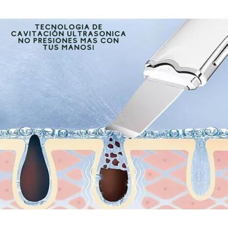 Skin Cleanser - Ultrasonic Exfoliator White Silicone Pen 3 Modes Lifting Moisturizing Cleansing Effective Blackhead Remover Facial Deep Cleansing Device for Bright Skin - Image 3