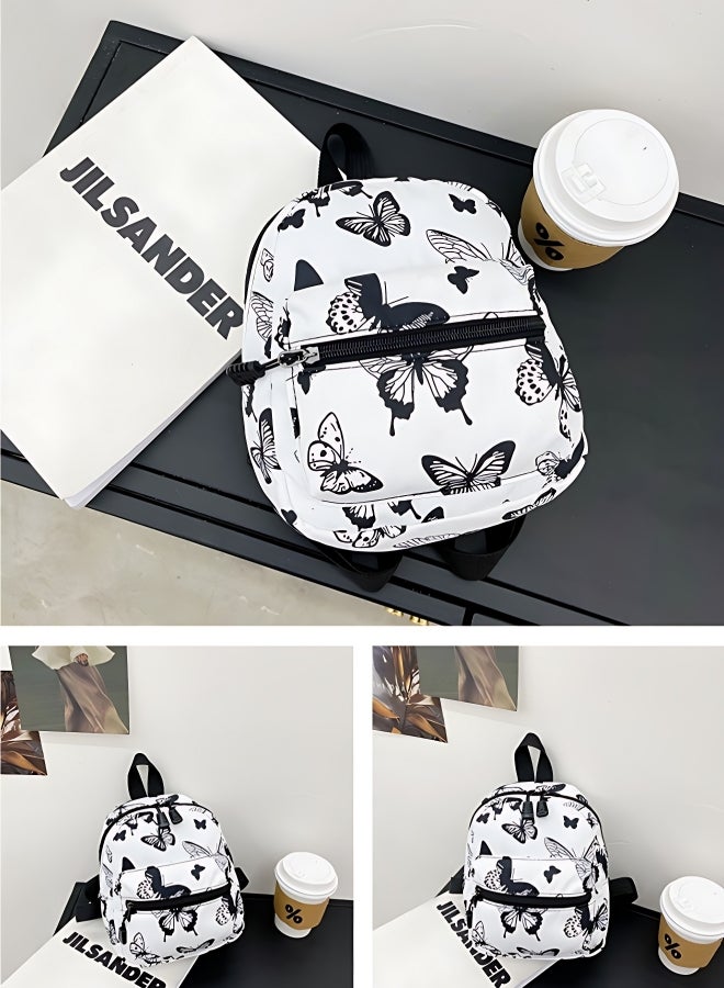 Girl's Butterfly Spot Print Backpack, Children's Fresh and Cute Style School Bag College Bag, Large Capacity Nylon Book Bag Tourist Bag Back Bag Beach Bag for Kids/College Students/Youth/Teenager - Image 3
