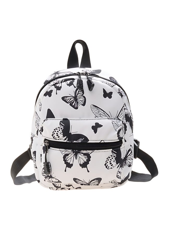 Girl's Butterfly Spot Print Backpack, Children's Fresh and Cute Style School Bag College Bag, Large Capacity Nylon Book Bag Tourist Bag Back Bag Beach Bag for Kids/College Students/Youth/Teenager - Image 1