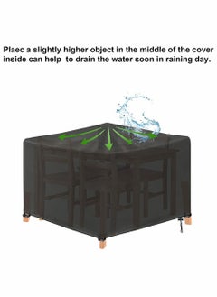 HomarKet Patio Furniture Set Cover Outdoor Sectional Sofa Set Covers Outdoor Table and Chair Set Covers Water Resistant Large 123x123x74CM  - Image 4