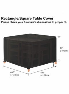 HomarKet Patio Furniture Set Cover Outdoor Sectional Sofa Set Covers Outdoor Table and Chair Set Covers Water Resistant Large 123x123x74CM  - Image 3
