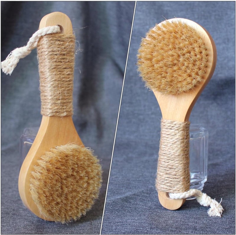 Uonlytech Wooden Handle 20cm Body Brush with Non-Slip Grip, Boar Bristle Exfoliating Bath Scrubber for Deep Cleansing and Massage, Suitable for Shower and Spa Use Random Color - Image 3