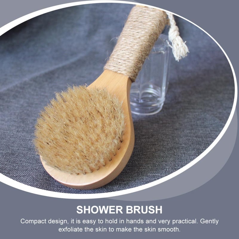 Uonlytech Wooden Handle 20cm Body Brush with Non-Slip Grip, Boar Bristle Exfoliating Bath Scrubber for Deep Cleansing and Massage, Suitable for Shower and Spa Use Random Color - Image 5