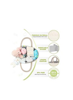 ORiTi ORiTi Baby Diaper Caddy Organizer, Stylish Cotton Rope Baby Basket Nursery Storage Organizer for Changing Table,  - Image 2