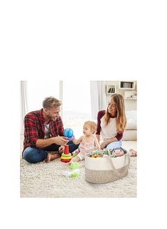 ORiTi ORiTi Baby Diaper Caddy Organizer, Stylish Cotton Rope Baby Basket Nursery Storage Organizer for Changing Table,  - Image 5