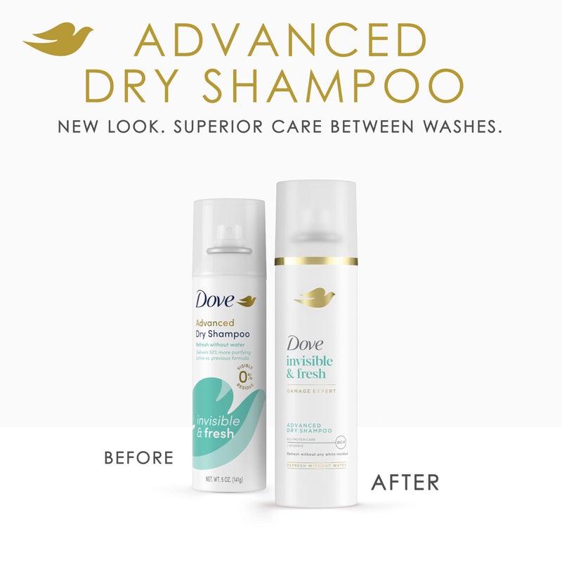 Dove Advanced Dry Shampoo Invisible & Fresh Refresh & Revive Hair Without Water Revitalize Hair Without Residue & No White Cast 5 fl oz - Image 2
