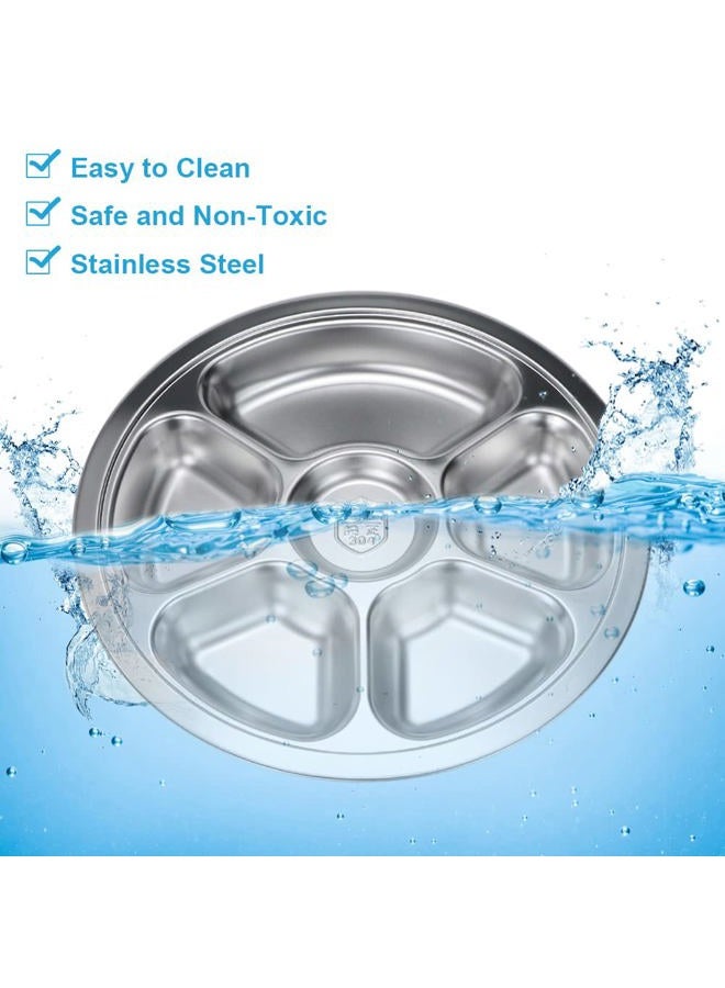 Litewoo Stainless Steel Round Divided Plate 6 Sections - Image 3