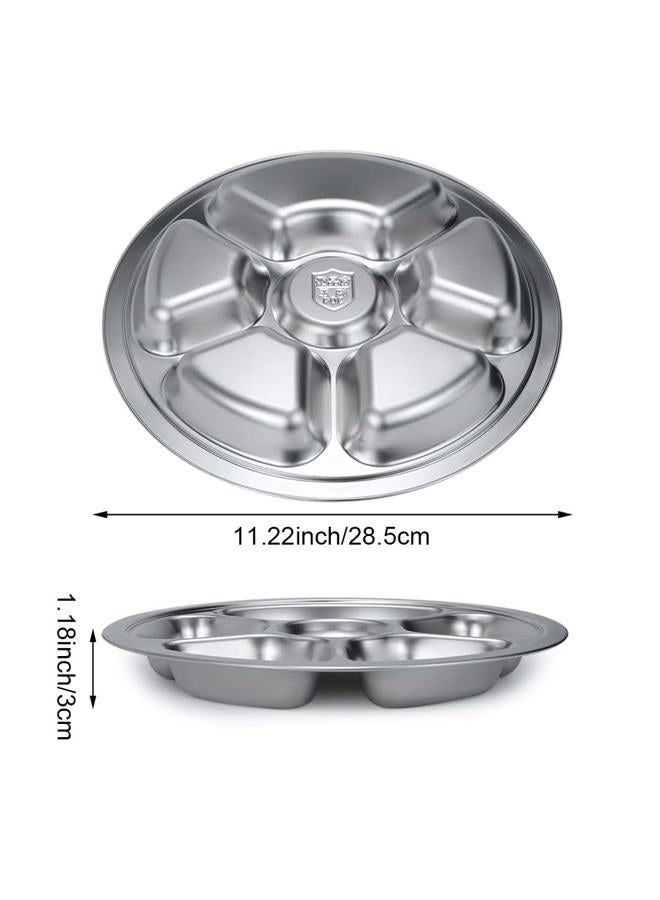 Litewoo Stainless Steel Round Divided Plate 6 Sections - Image 2