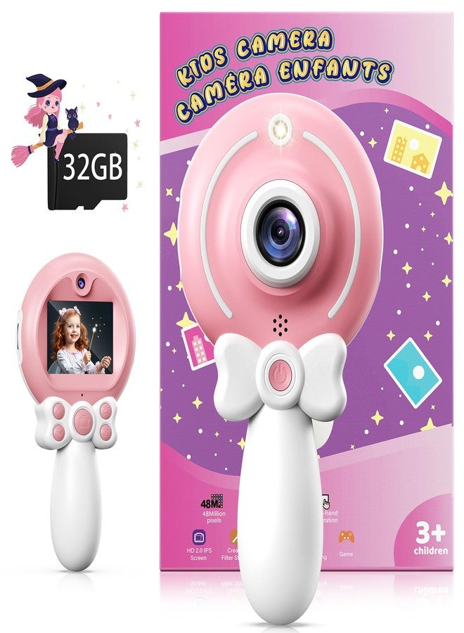 TEKFUN Kids Camera Toy for Girls - Birthday Gifts with Magic Wand Design - Digital Video Camera for Kids with 32GB SD Card - Easter Basket Essentials for Little Girl 2 3 4 5 6 Year Olds (Pink) - Image 1
