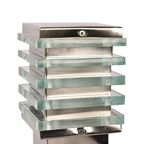 BENE Ice Cube Outdoor Cfl Lamp Without Bulb, (Steel Shiny 11 Cms, Pack Of 1 Pcs), Silver - Image 3