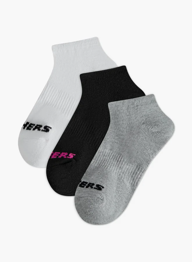 Logo Print Ankle Length Socks - Set of 3