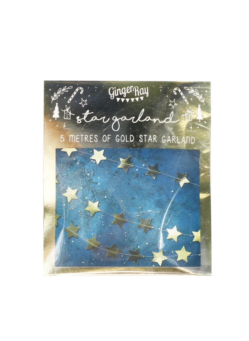 جينجر راي Gold Foiled Star Garland