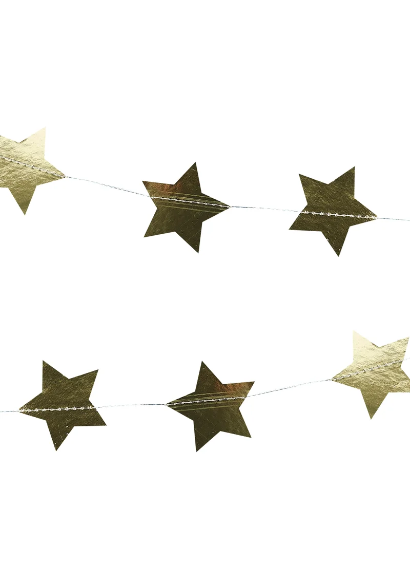 جينجر راي Gold Foiled Star Garland