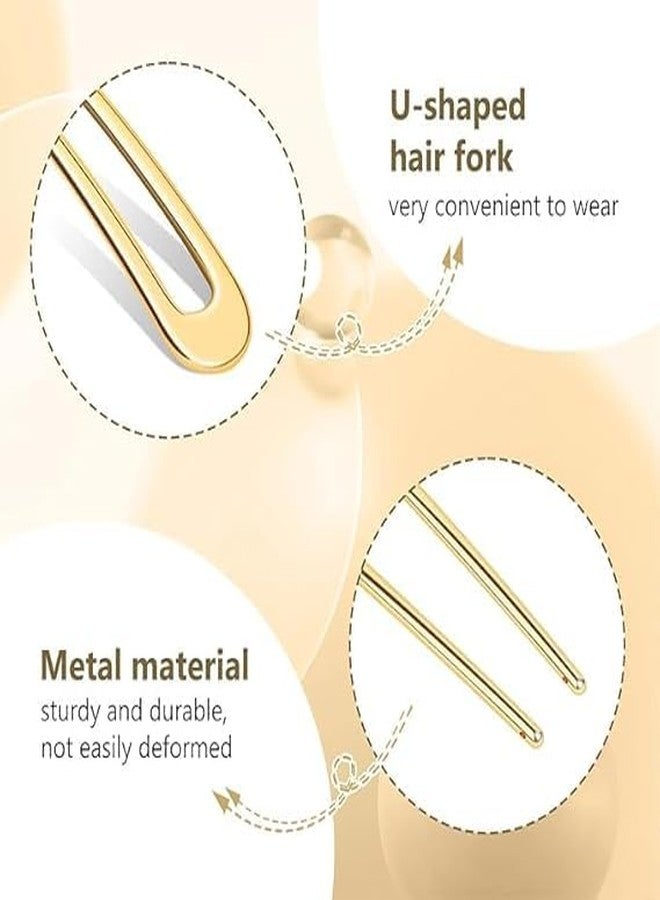ADORNISH 2 pcs Metal U Shaped Hair Pins for Women, 4.3 Inch French Hair Pins for Buns Vintage Hairstyle Hair Clips Updo Chignon Pins for Girls - Image 3