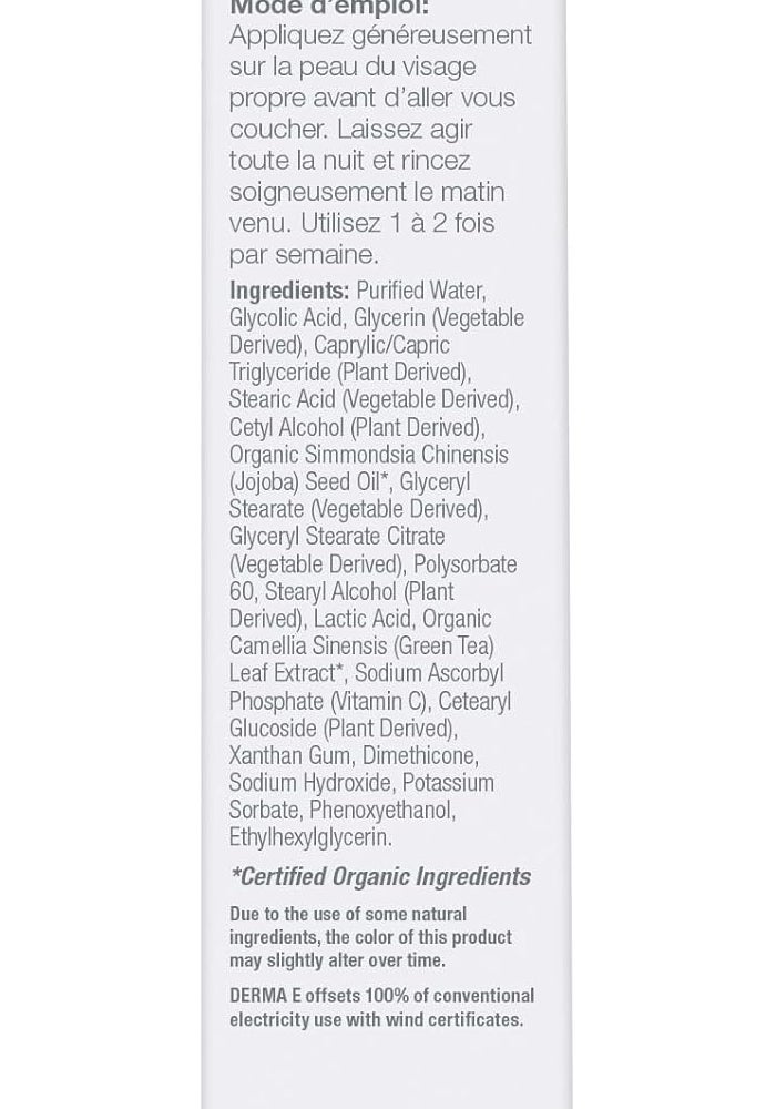 derma-e Derma E Essentials Overnight Peel with 5% Alpha Hydroxy Acids - 60ml Exfoliant Facial Treatment - Image 3