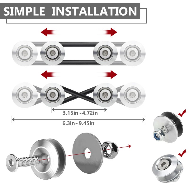 BFXM Universal Bumper Clips, Front Rear Bumper Quick Release Kit, Bumper Holders for Cars (4 Silver Bumper Quick Release Tabs and 12 Customized O-Rings) - Image 4