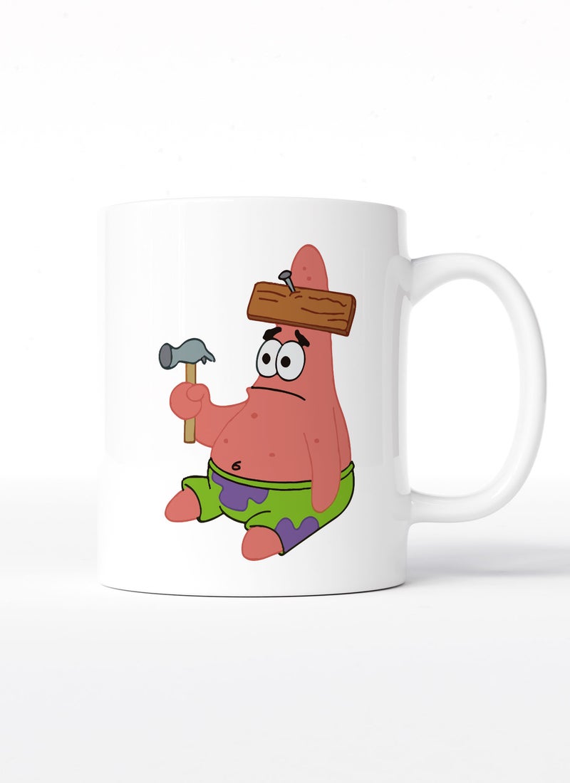 LOUD UNIVERSE White Ceramic Coffee Mug Funny Star Patrick Spongebob Ceramic Tea Cup - Image 1