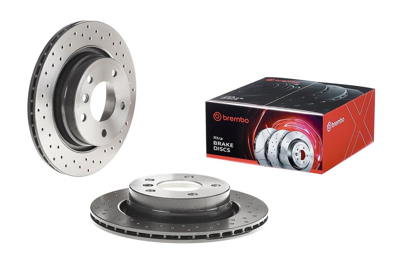 Brembo 0977021X Xtra UV Coated vented drilled Rear Brake Rotor BMWBMW BRILLIANCE OE 34216855154